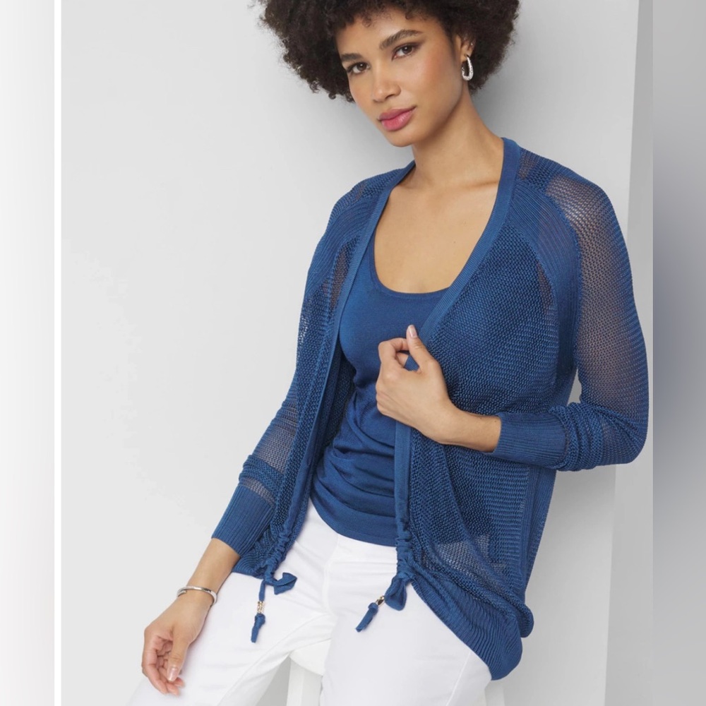 NWT WHBM mesh cinch cardigan/coverup